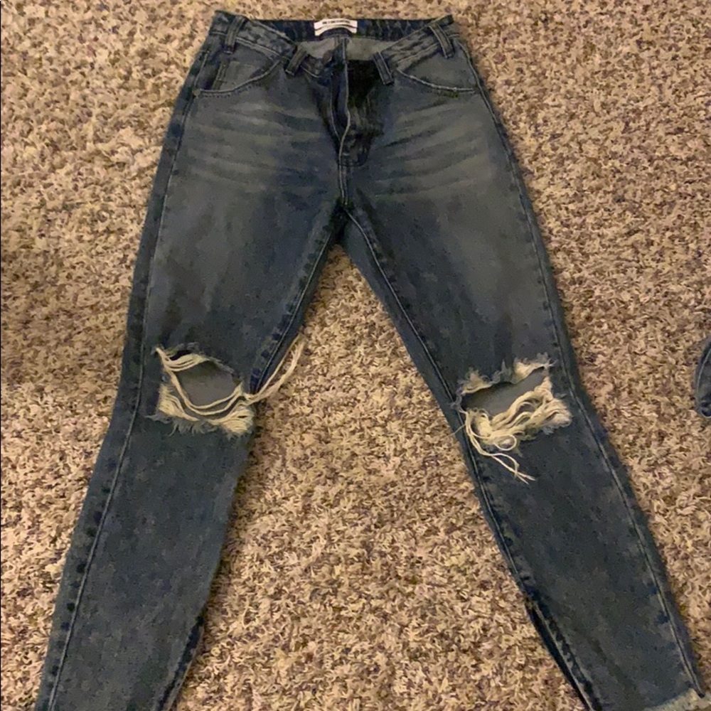 One Teaspoon ankle cropped jeans